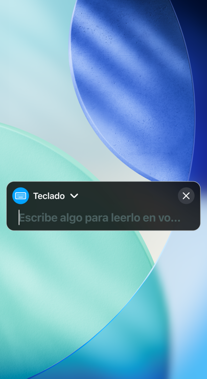 La prestación de texto a voz en tiempo real lee en voz alta el texto «Un café solo, por favor».