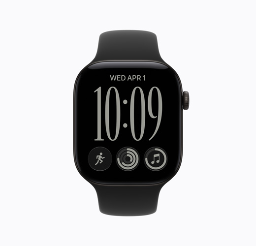 Apple Watch Series 11, gagatsvart, sedd från sidan