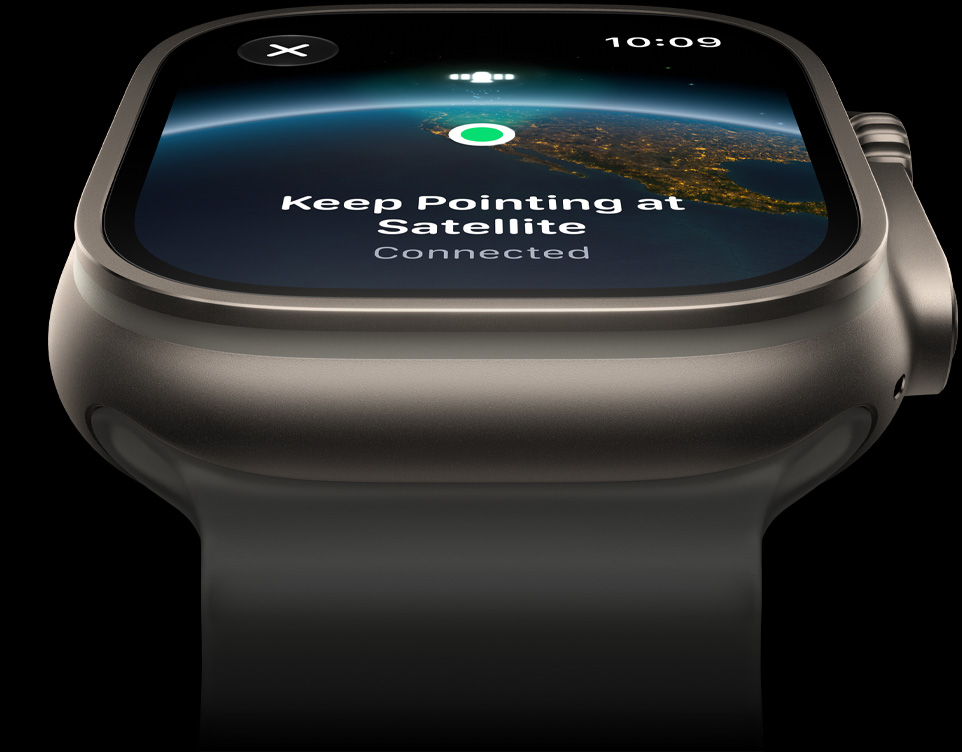 Apple Watch Ultra 4, titanium case, natural color, satellite connection, Ocean Band, translucent gray color