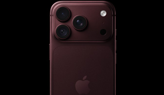 Rückseite eines iPhone 18 Pro in Burgunder mit 48 MP Hauptkamera mit variabler Blende